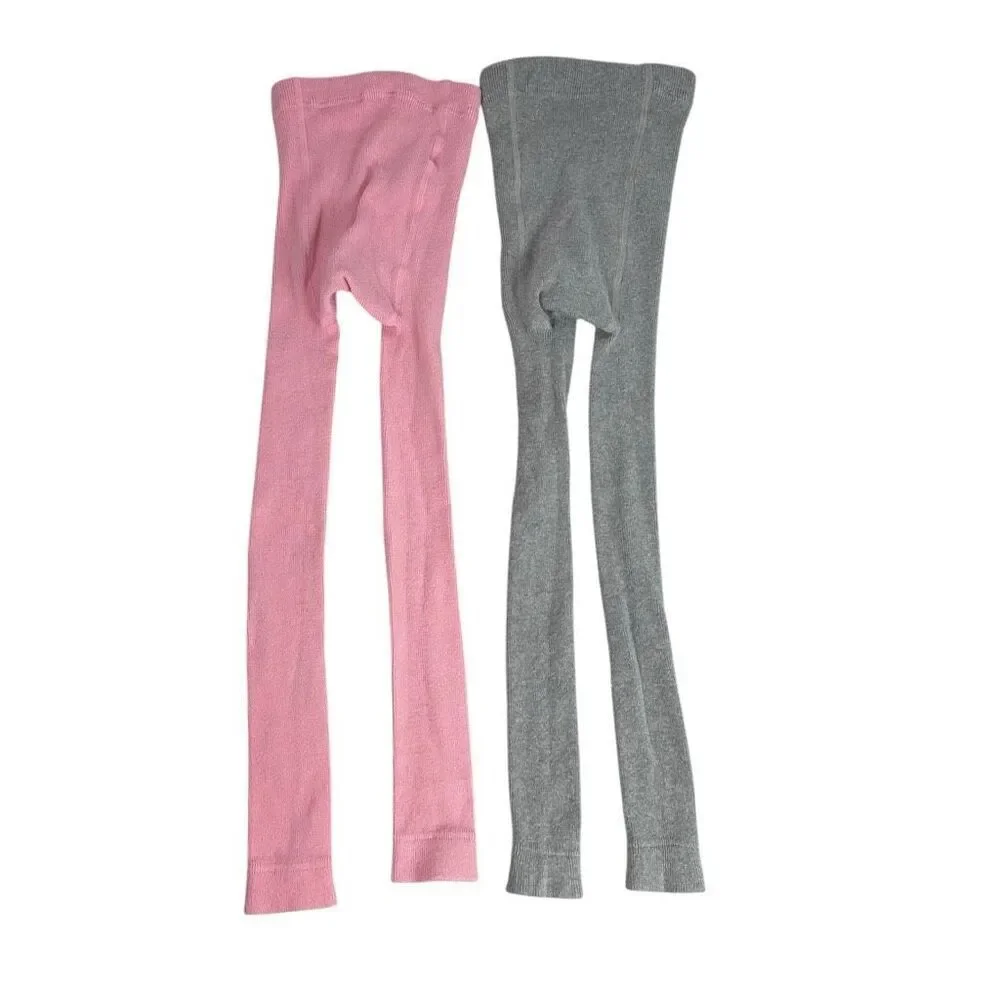 Hanna Andersson 130 / 8 Tights Gray & Pink